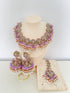 Fareen Necklace Set - Purple & Light Pink