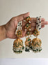 Samara Tikka & Earring Set - Dark Green